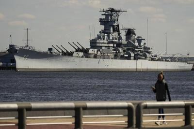 Famed battleship USS New Jersey floating down Delaware River to