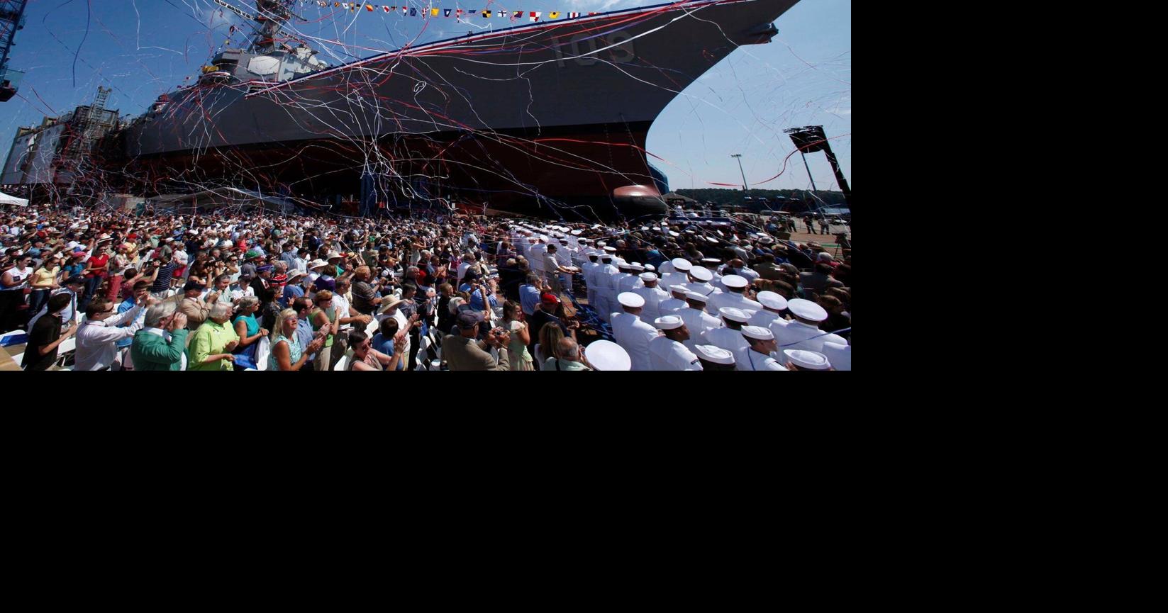 Hundreds go on strike at major Navy shipbuilder in Maine over wages and benefits