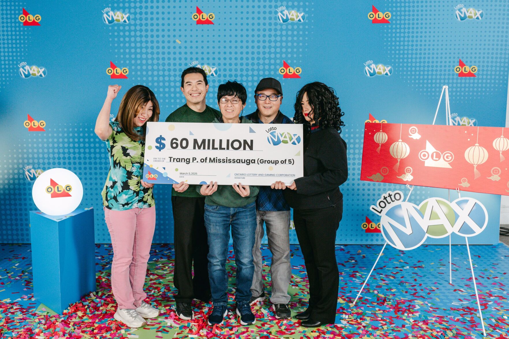 Five Toronto-area co-workers win $60M Lotto Max jackpot