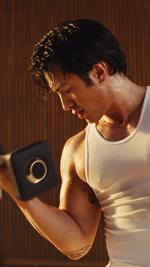 Hudson Williams in a sweaty Peloton commercial.