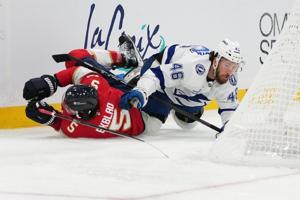 NHL suspends Tampa Bay's Sabourin for 4 games, Moser for 2 games after chaotic preseason finale