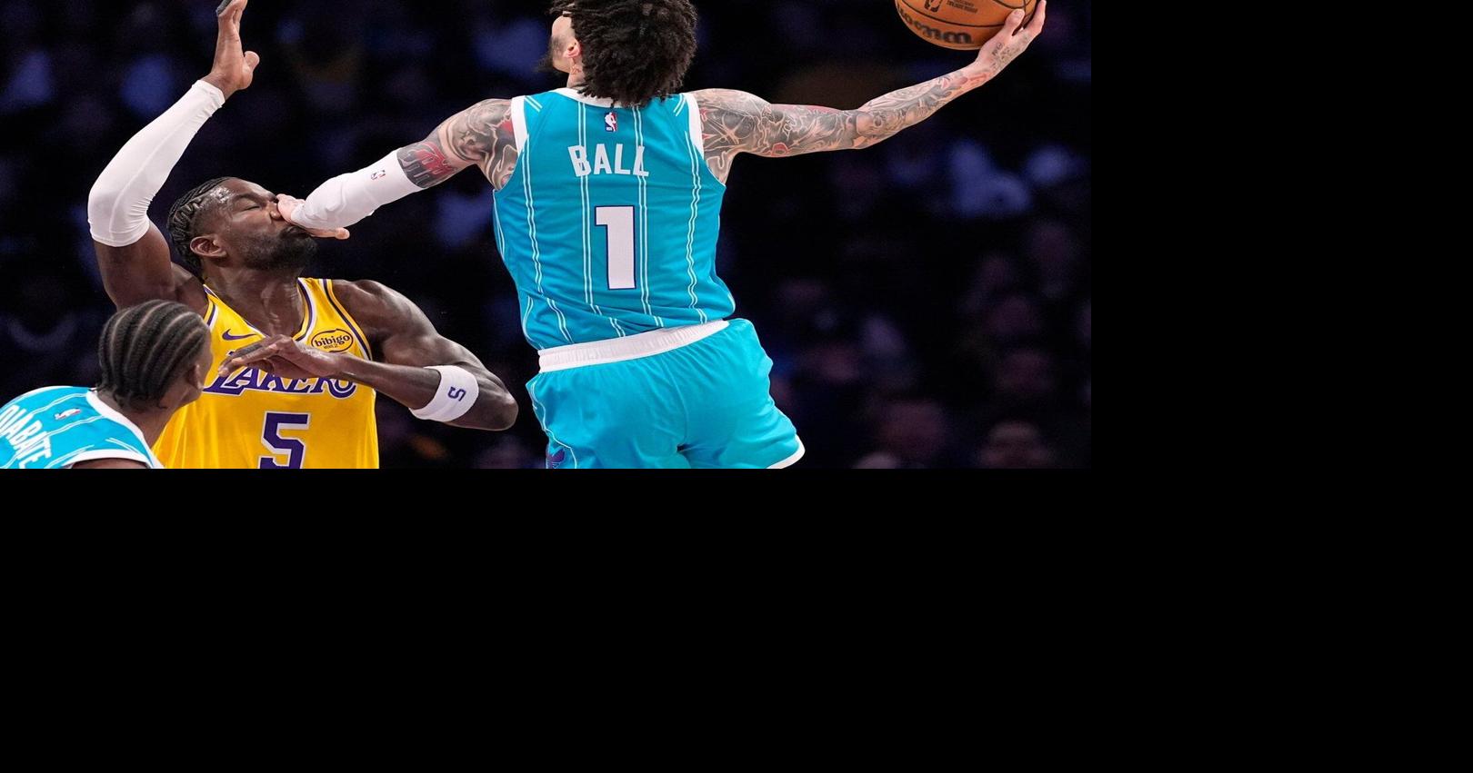 LaMelo Ball hits 9 3-pointers to lead Hornets to surprising 135-117 win over Luka’s Lakers