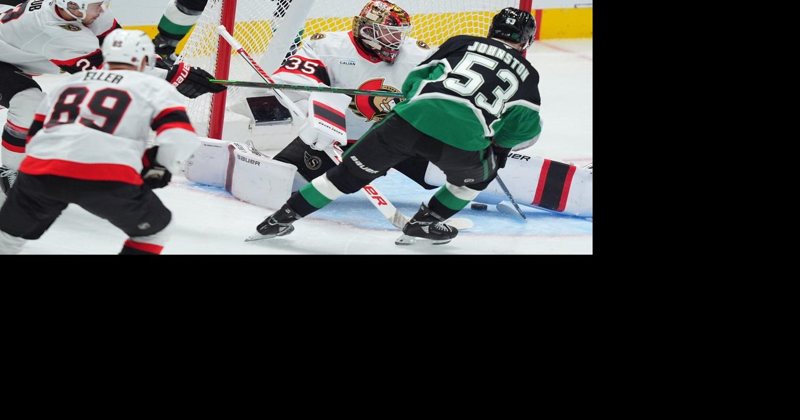 Johnston’s hat trick leads Stars past Senators 6-1 for 4th consecutive win