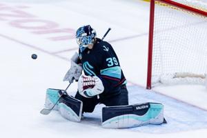 Kokko stops 26 shots in 1st NHL start as the Kraken beat the Flames 4-1