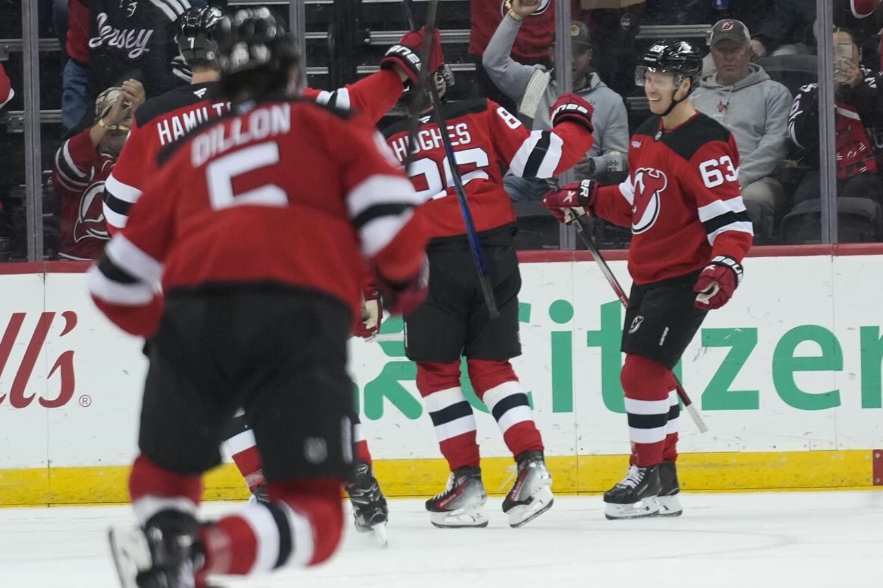 Bratt scores 2 goals assists another in Devils 4 2 win over Hurricanes