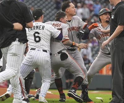 Freeland, Chapman, Adames ejected after Devers hits 30th home run in Giants' 7-4 win over Rockies