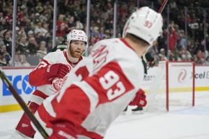 Red Wings rally past Wild 3-2, with pair of goals from Simon Edvinsson after 2-0 deficit