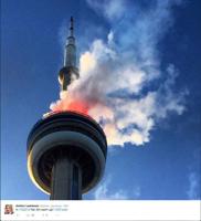 Heavy smoke from CN Tower was fireworks