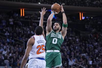 Celtics dominate Knicks with 3-point barrage to secure first win in semifinals