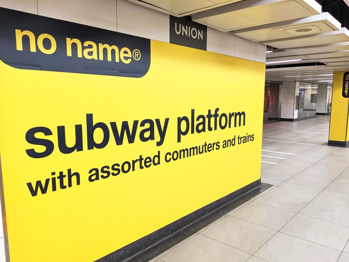 No name brand's deadpan ad campaign takes over Toronto's Union Station