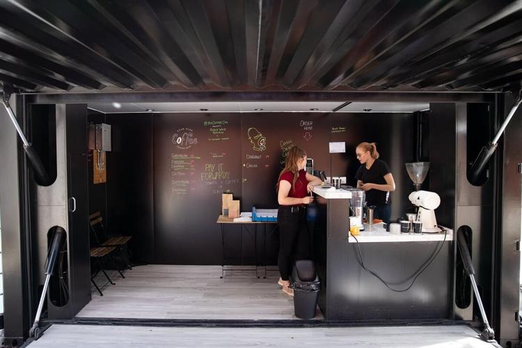 Coffee Can: Coffee shop in a shipping container spotted in downtown ...