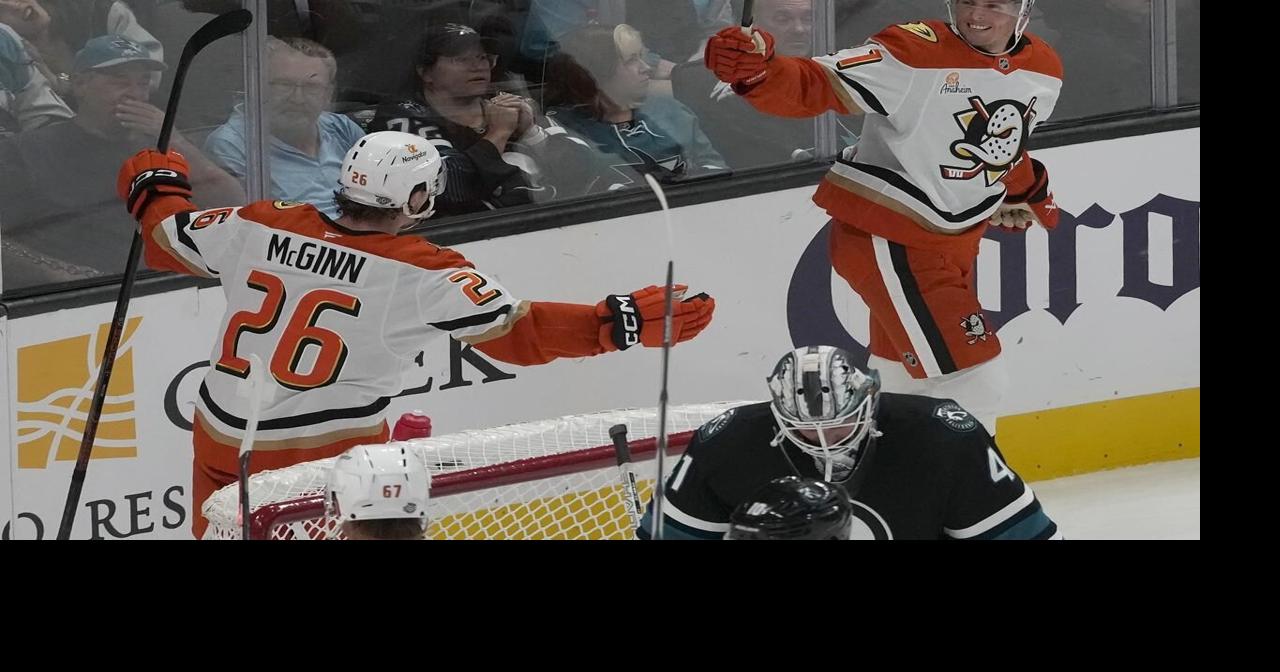 Lundestrom snaps scoreless tie in 3rd and Dostal gets shutout as Ducks blank Sharks 2-0