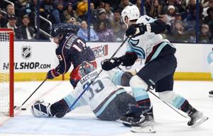 McCann has 2 goals and an assist as Kraken beat the Blue Jackets 7-4 for their 9th straight win