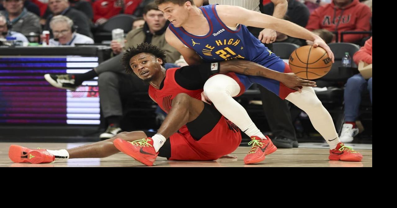 Nuggets edge youthful Trail Blazers 114-111 after Portland starts 5 rookies