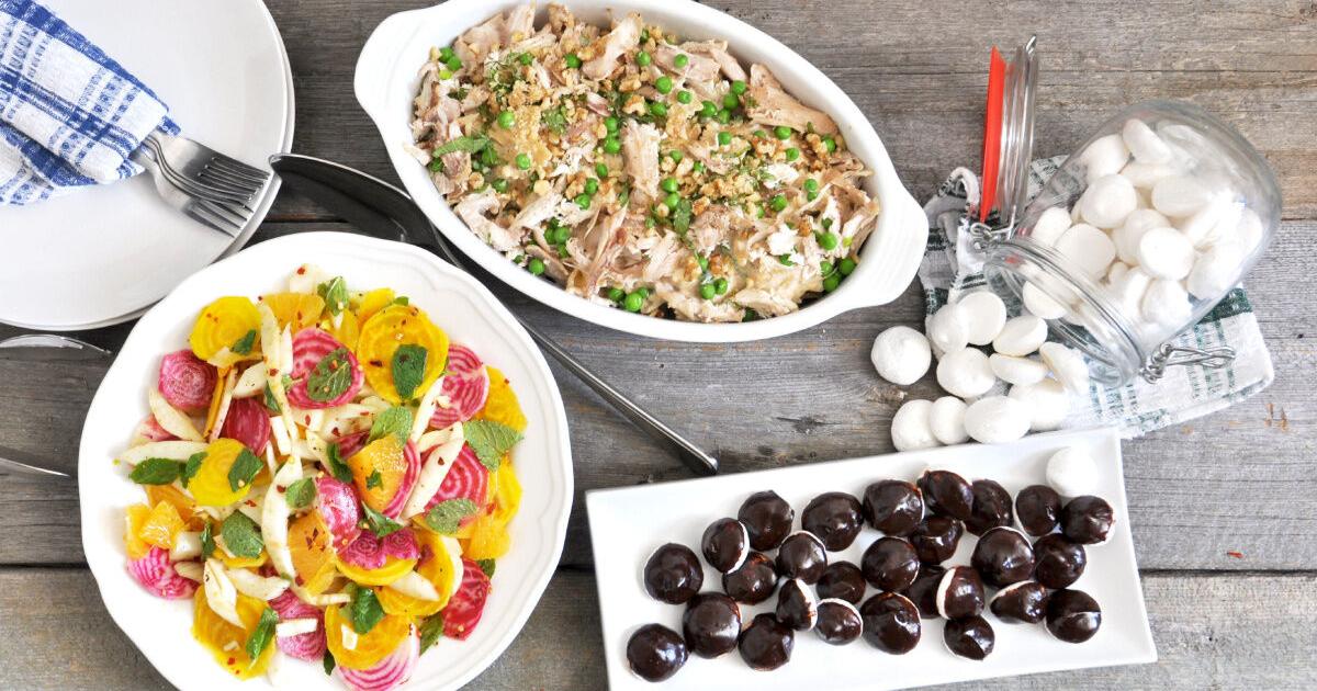 Leap into spring with salad, braised rabbit and tiny meringues