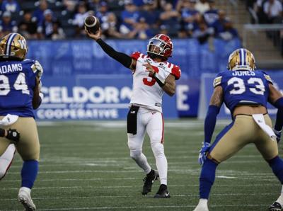 Adams Jr. throws three TDs, Stampeders continue dominance with 41-20 win over Bombers