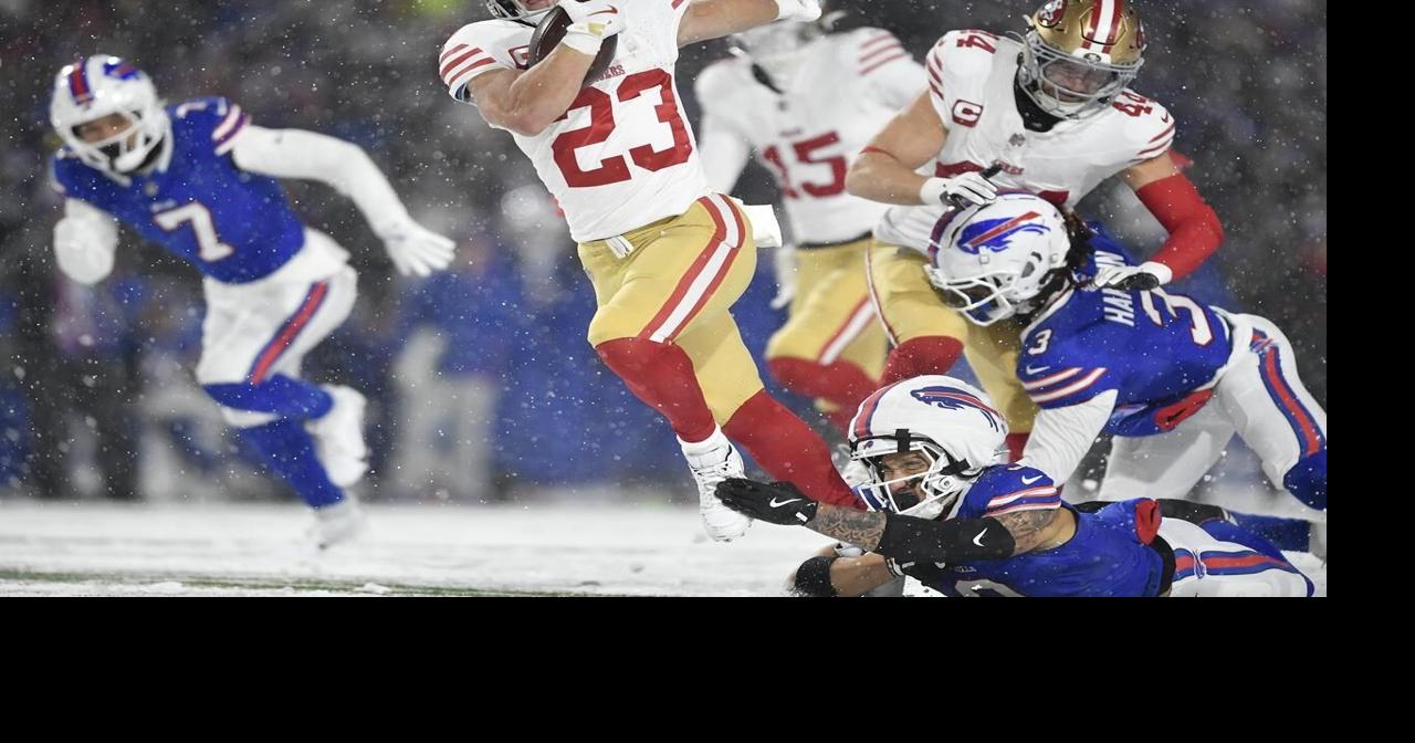 49ers' Christian McCaffrey ruled out of game against Bills with knee injury