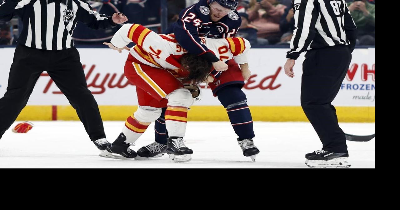 Blue Jackets extend points streak to 5 games with a chippy 5-2 win over the Flames