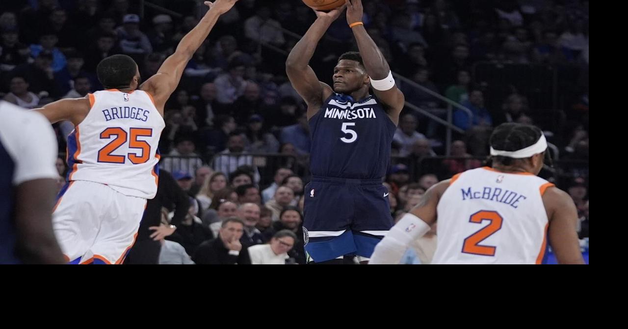 Edwards has 36 points and 13 rebounds to lead the Timberwolves past the Knicks 116-99