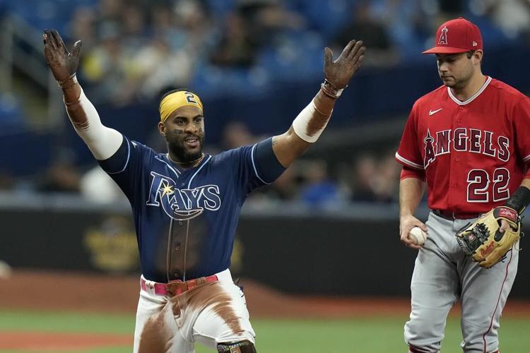 Basabe Rays Basabe hits 2-run double in 4-run 8th as the Rays beat the Angels 6-2