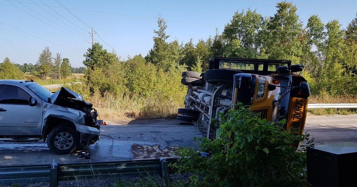 Three students injured, one airlifted to hospital after school bus ...