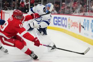 Gourde's unassisted goals power Lightning past Red Wings 6-3 for sixth straight victory