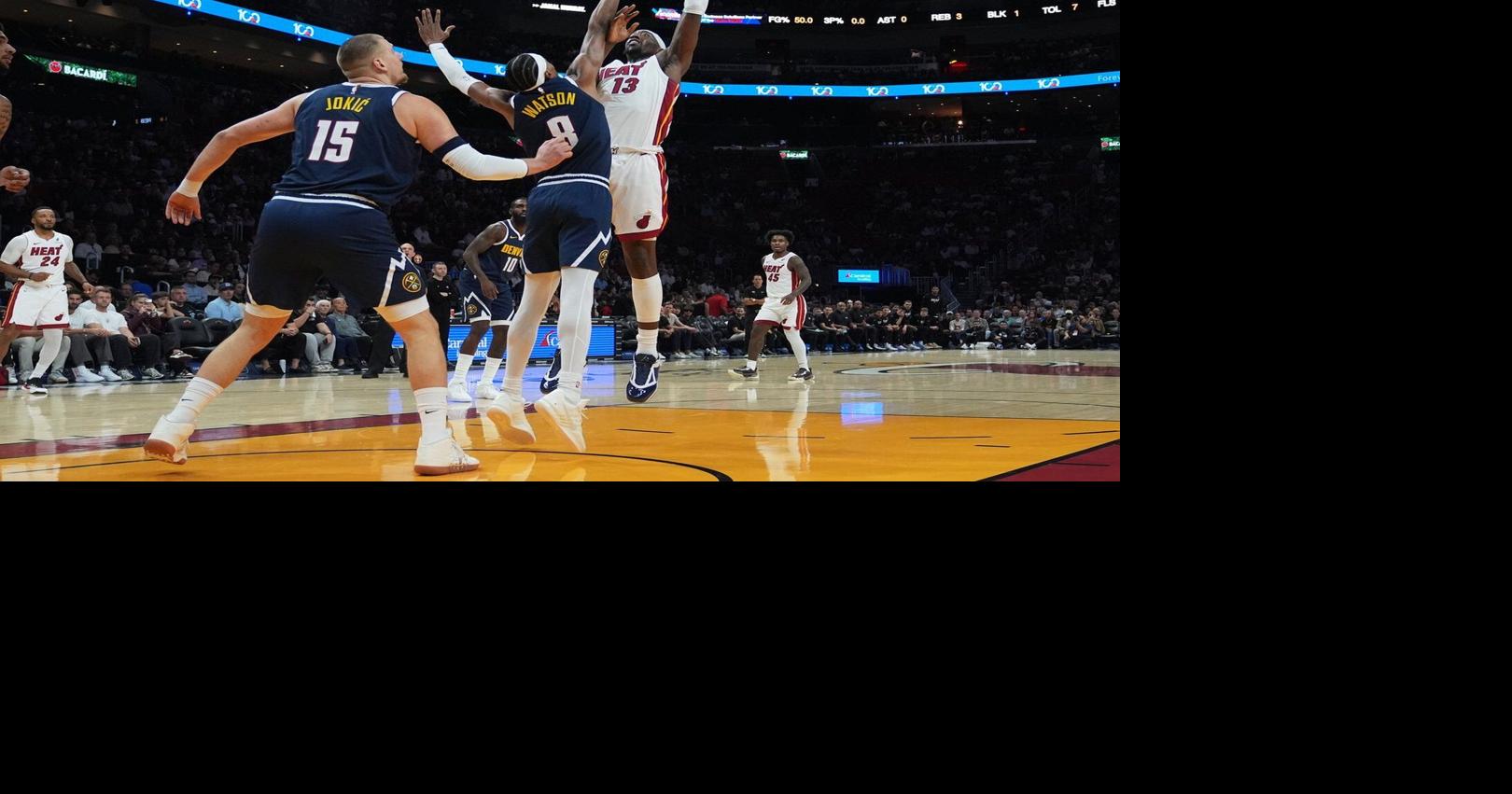 Nuggets star Nikola Jokic hurts left knee, limps off court at halftime in Miami