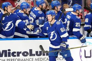 Guentzel, Goncalves each score twice in the Lightning's 4-1 win over the Red Wings