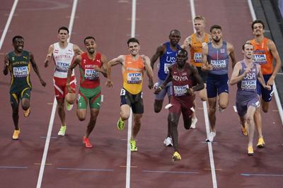 Olympic champ Hocker DQ'd from 1,500 at worlds after squeeze through the pack is ruled 'jostling'