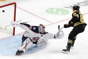 Jeremy Swayman stops 18 shots, David Pastrnak scores on breakaway as Bruins beat Columbus, 4-0