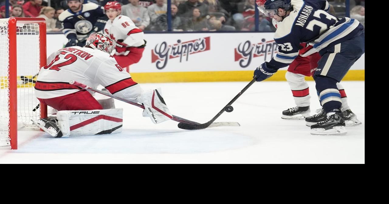 Marchenko ties it late, Monahan gets only goal in shootout as Blue Jackets beat Hurricanes 5-4