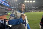 This Blue Jays fan caught George Springer's home run ball while wearing a George Springer jersey. What does he plan to do with it?