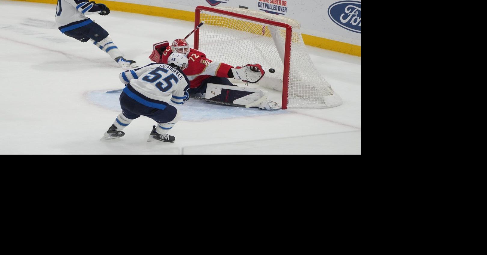 Scheifele’s late goal lifts Jets to 2-1 win over Panthers, who drop their 3rd in a row