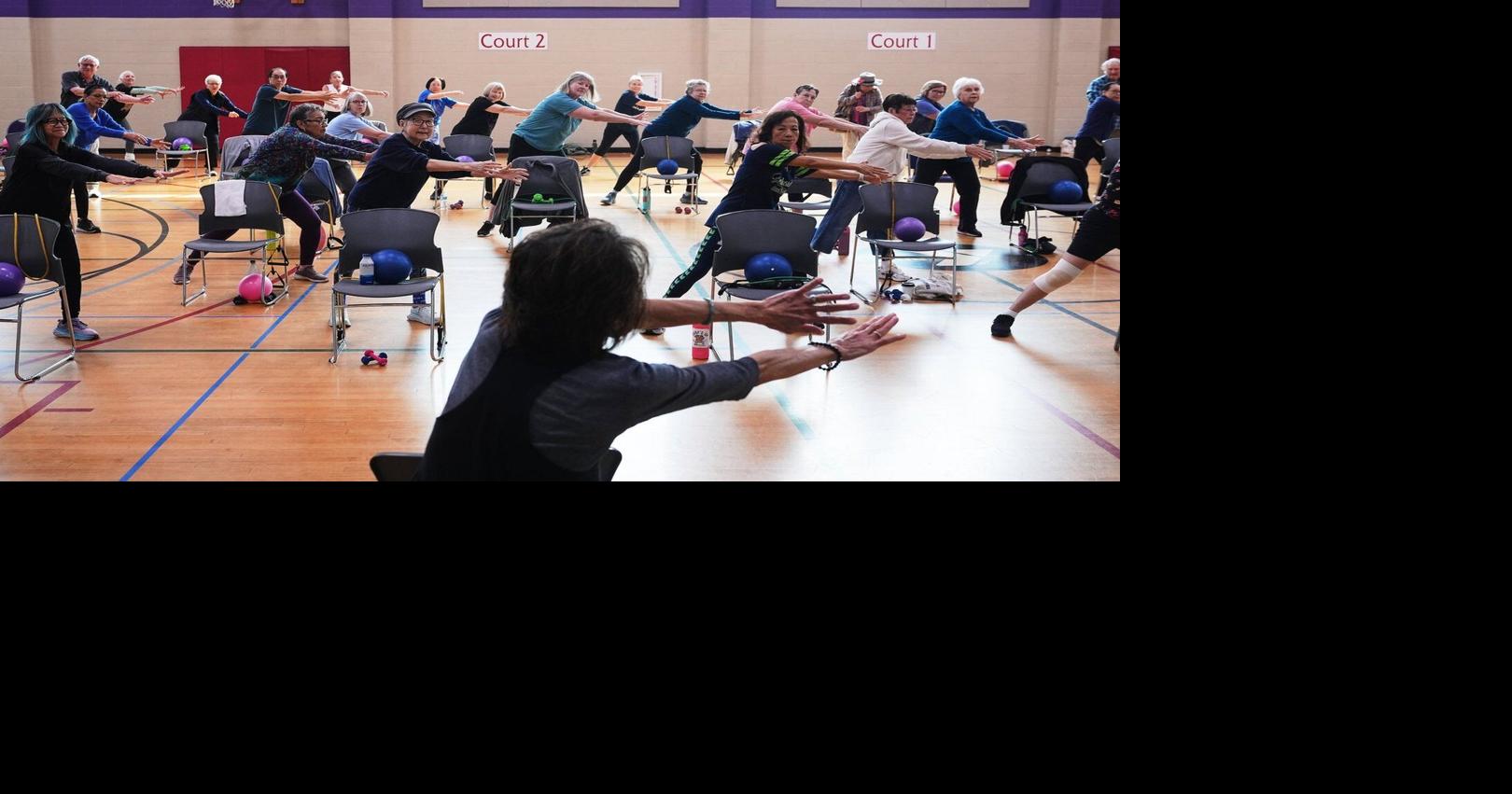 Playing hip-hop or Doris Day, older exercise instructors can speak their peers' language