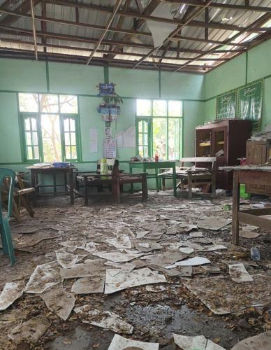 An airstrike in central Myanmar kills up to 22 people at a bombed school, reports say