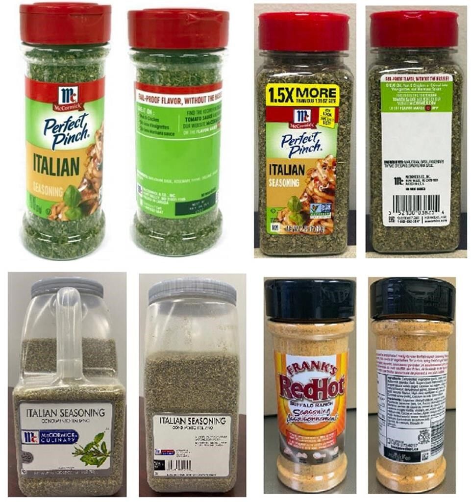 McCormick recalls 3 seasonings overall salmonella risk