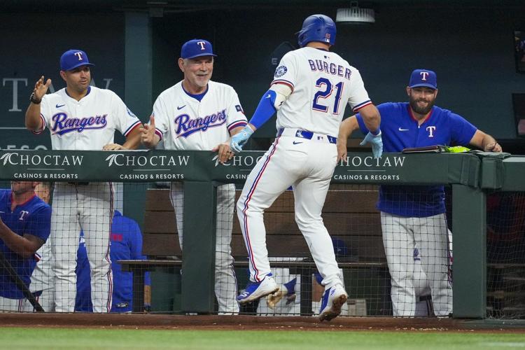 Double Burger for Texas as big 1B homers twice in 6-3 win for 3-game sweep of MLB-best Brewers