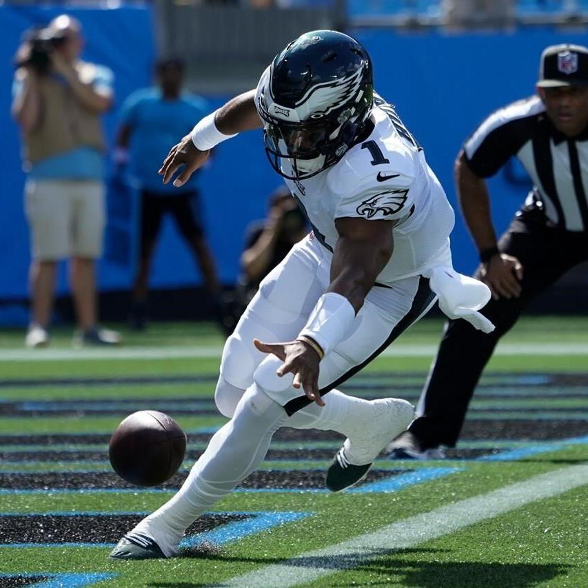 Hurts runs for 2 TDs, Eagles come back to top Panthers 21-18