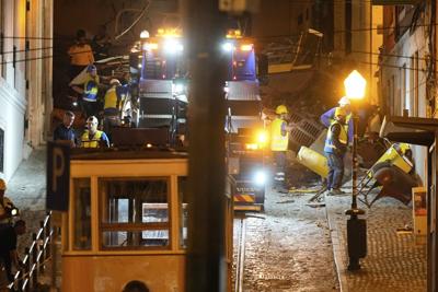 Portugal Streetcar Derailed