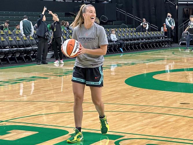 Liberty guard Sabrina Ionescu plays at Oregon for the first time as a pro in preseason game