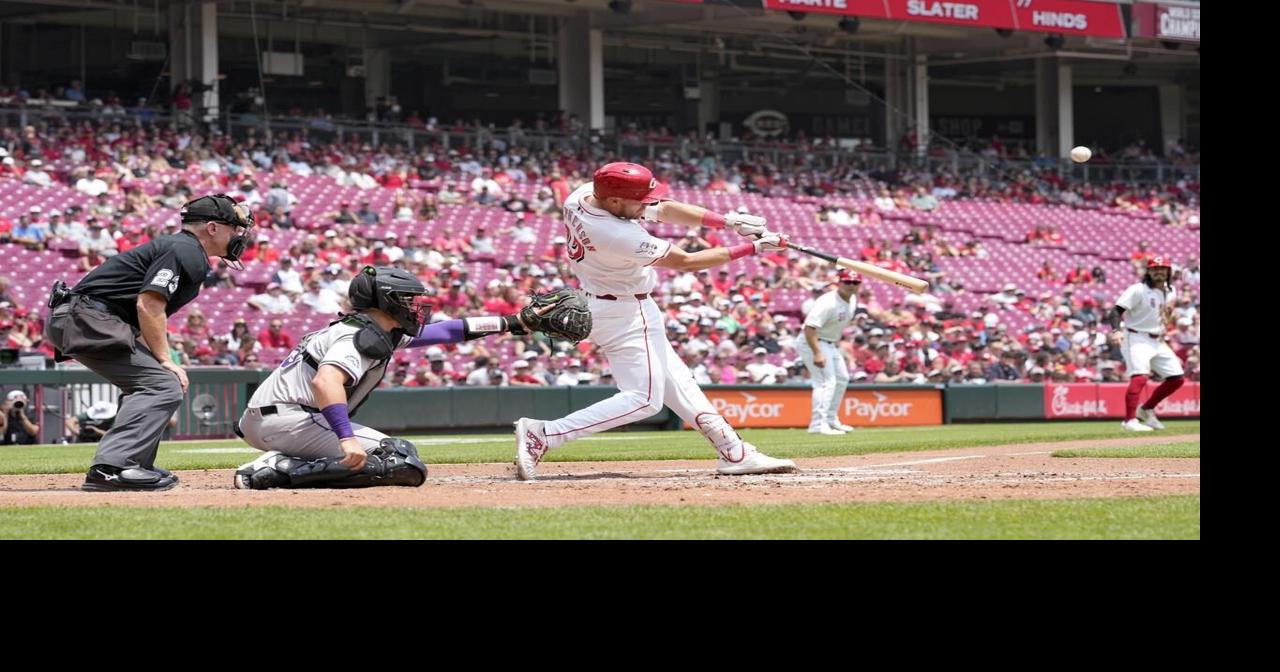 Stephenson homers twice to power Greene and the Reds to an 8-1 victory over the Rockies