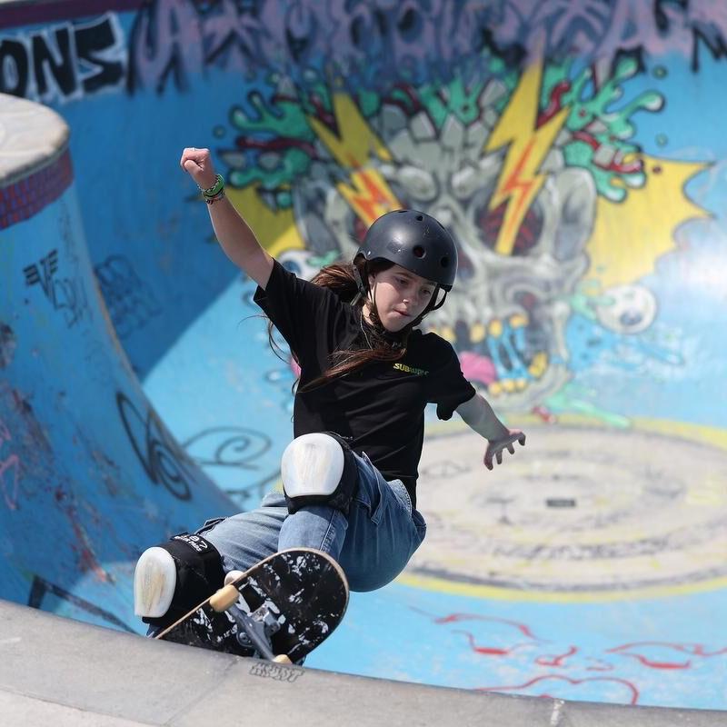 Young girl slays with her impressive skateboarding skills