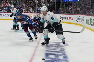 Scott Wedgewood stops 22 shots, Avs beat Kraken 2-0 to break franchise's single-season points mark