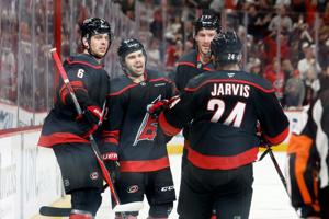 Hurricanes blow past Flyers 3-0 in opener of Round 2 series