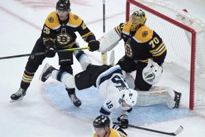 Joonas Korpisalo stops 21 shots, Elias Lindholm scores, and Bruins win 1st game since firing coach