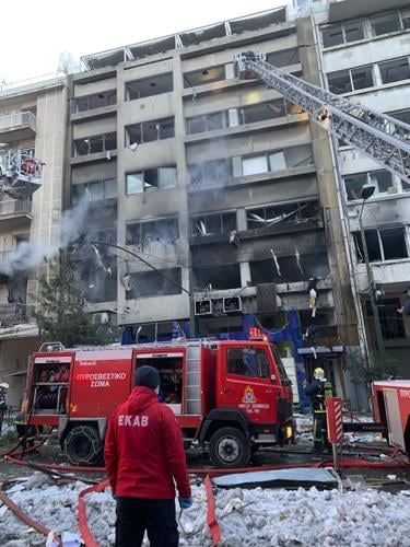 Explosion damages offices, stores in Athens; 3 hurt