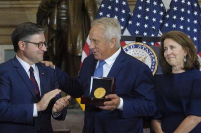 Cyclist Greg LeMond receives Congressional Gold Medal at Capitol ceremony