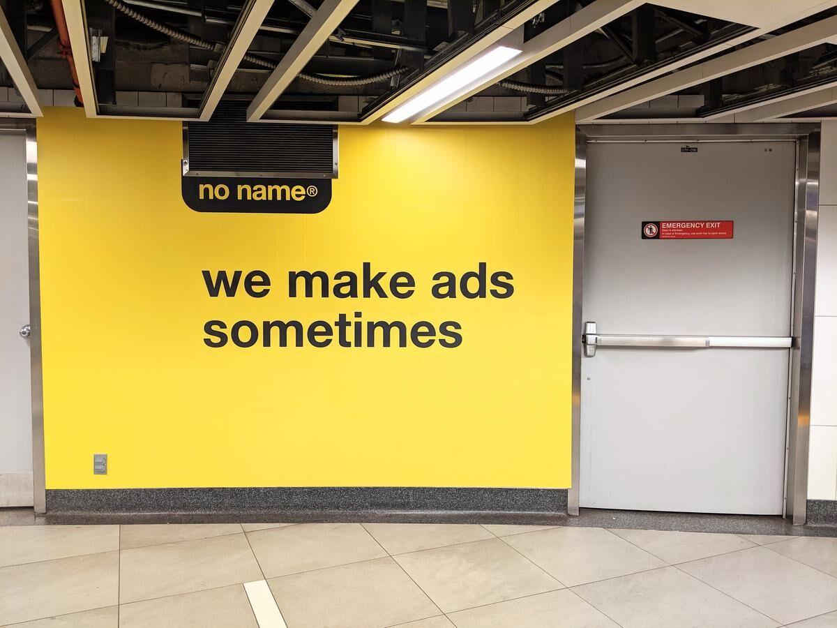 No name brand's deadpan ad campaign takes over Toronto's Union Station