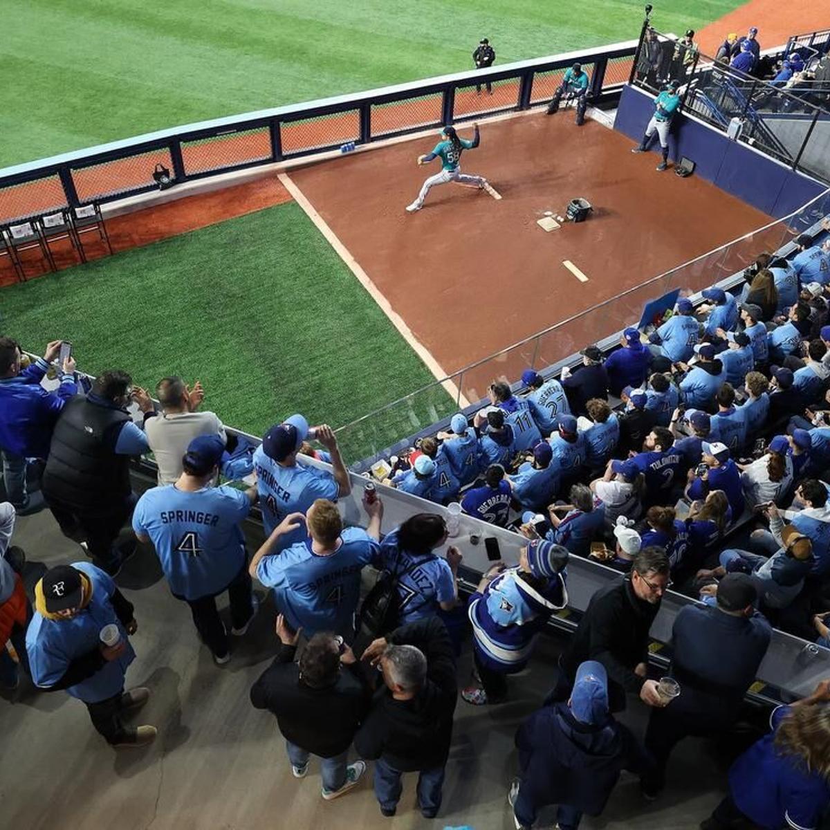It would be nice if the Blue Jays had an area at the Rogers Centre  dedicated to their history where fans could interact and take pictures of  the two World Series trophies
