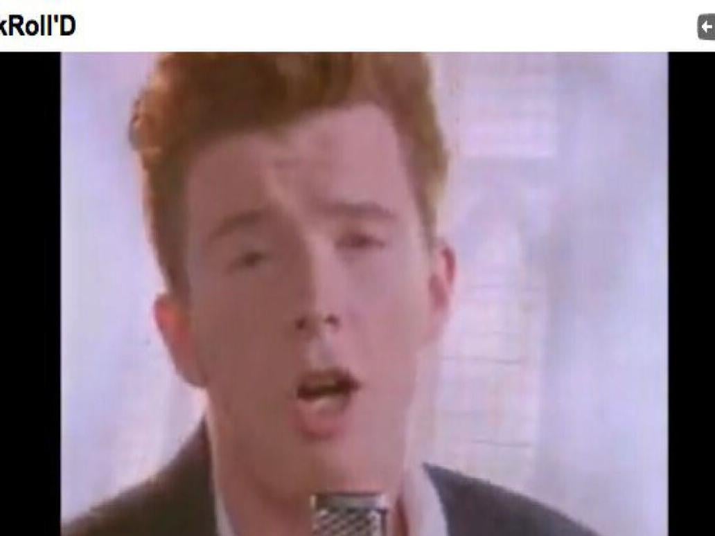 When you look up Rick Astley's Never Gonna Give You Up but instead of  getting the song you get Rick Roll'd - iFunny Brazil